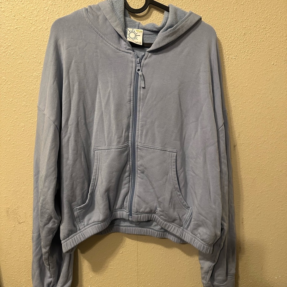 Aerie Soft Blue Zip-Up Hoodie